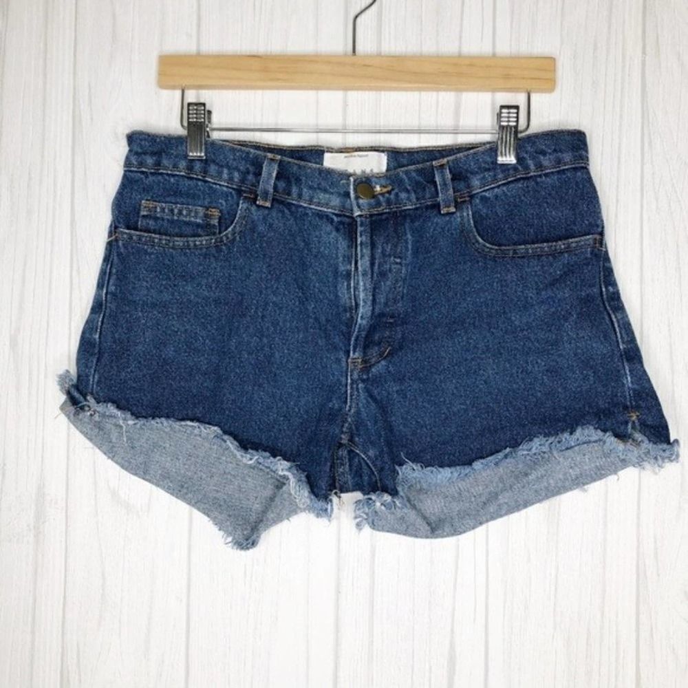 AMERICAN APPAREL Denim Raw Hem Shorts